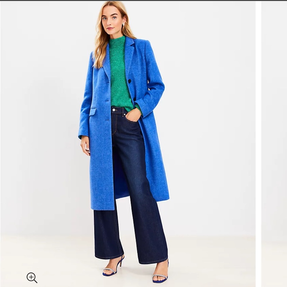 Loft Blue Long Coat New w/Tags